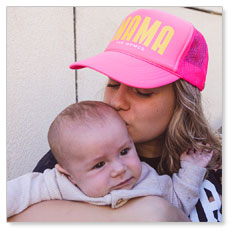 MomCo "MAMA" Trucker Hat - Neon Pink 